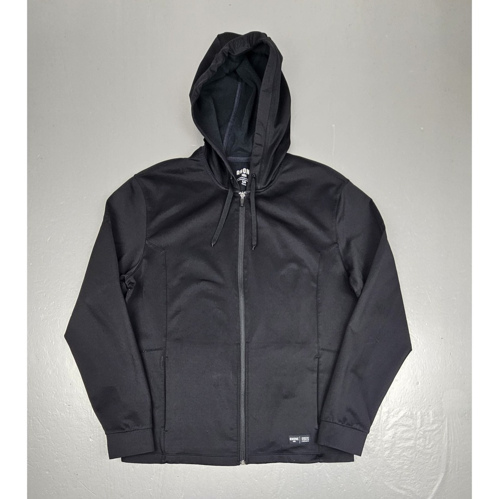 RHONE Commuter Hoodie Mens Large Black Full-Zip Athletic Performance Athleisure